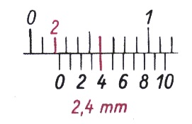 کولیس مقابل با دقت ۰٫۱ میلی‌متر چه عددی را نشان می‌هد